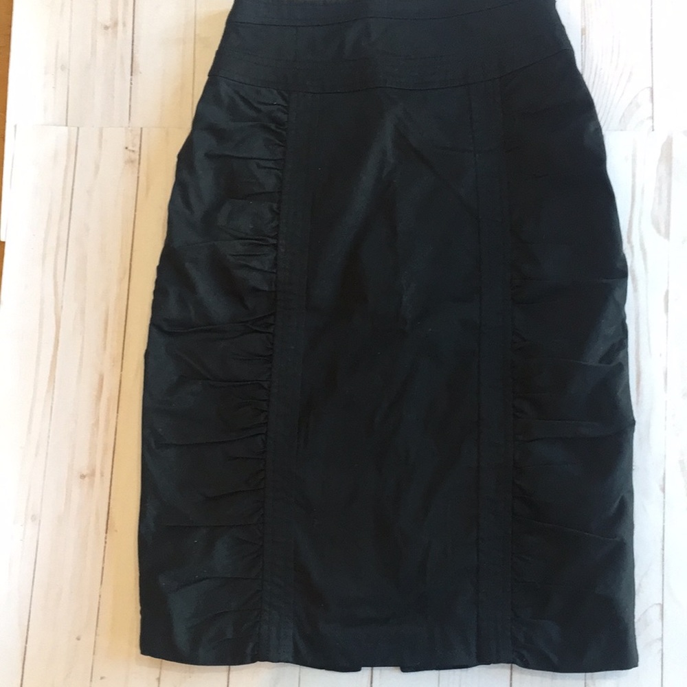 Nanette Lepore Shirred panel black skirt size 4